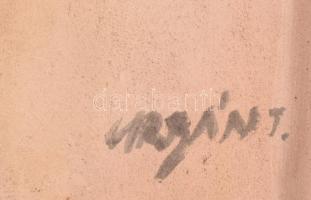 B. Urbán Teréz (1936-): Szentendrei utcakép Kerámia falikép. Jelzett, hibátlan, 25x15 cm