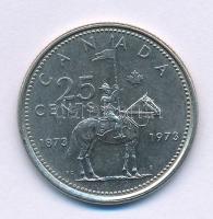 Kanada 1973. 25c Ni "100 éves a királyi lovas rendőrség" T:XF Canada 1973. 25 Cents Ni "100th Anniversary of the Royal Canadian Mounted Police (RCMP)" C:XF Krause KM#81