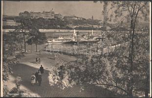 ca 1940 Budapest, Királyi Vár nagy méretű turisztikai fotó, eredeti nagyítás, eredeti kézi feliratozással 40x25 cm