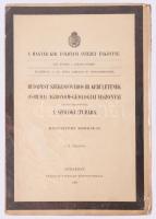 Horusitzky Henrik: Budapest székesfőváros III. kerületének (Ó-Buda) agronom-geológiai viszonyai kiváló tekintettel a szőlőkultúrára.    Budapest, 1898, Franklin. (3), 290?320 p., 1 mell. (színes, kihajtható agro-geológiai térkép) ?   Fűzve, kiadói papírkötésben, védőkötésben (A Magyar Földtani Intézet Évkönyve XII. kötete 5. füzetének különlenyomata.)