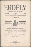 1912 Erdély. Honismertető folyóirat Az Erdélyi Kárpát-Egyesületnek és Muzeumának értesítőjének XXI. évf. 3. szám. Főszerk.: Szádeczky Lajos dr. Felelős szerk.: M. Kovács Géza. Kolozsvár, 1912.