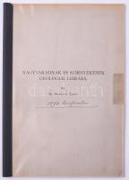 Szontágh Tamás,: Nagyvárad és környéke geológiai leírása. Nagyvárad 1890. 26p. 2t. Az egyik térkép színes litográfia, 17. Zóna XVI. Rovat., 1:75.000, Rajzolta: Pitter Tivadar. Felvették: Szontágh Tamás, Matyasovszky Jakab. Wien, K. u. K. Militärgeographischen Institut, 38x52 cm, teljes: 67x93 cm. Kiadói papírkötésben, jó állapotban, modern védőborítóval