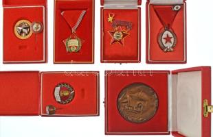 1950-1970 k. vegyes szocialista tétel (6xklf), közte: "Munka érdemrend bronz fokozat" műgyantás bronz kitüntetés, illetve "A szövetkezeti ipar kiváló dolgozója" zománcozott bronz kitüntető jelvény, miniatűrrel T:AU