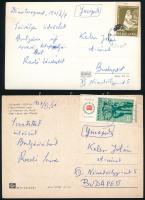 1961-1967 Radó Sándor ("Dóra") (1899-1981) Kossuth-díjas földrajztudós, térképész, egyetemi tanár, az MTA tagja 2 db saját kezűleg megírt, aláírt képeslapja, Kelen Jolánnak (1891-1979) címezve