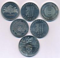 Német Demokratikus Köztársaság 1980 k. 6xklf kétoldalas Cu-Ni és Ni városi emlékérem T:AU,XF patina
...