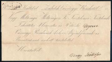 1845 Hivatalos levél "N:KALLO" - Nagyszőllős