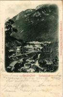 1900 Herkulesfürdő, Baile Herculane; látkép. Kecskeméti Sándor kiadása, Stengel &amp; Co. (Dresden) 5351. / general view, spa (fa)