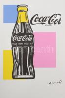 Andy Warhol (1928-1987): Coca cola . Ofszet litográfia, papír, jelzett a nyomaton. Kézzel sorszámozott: 17 /100, jelzett a nyomaton. Georges Israel editeur - Leo Castellli New York, szárazpecséttel, tanúsítvánnyal. Lapméret 39x59 cm / Ofset Lithography on paper, with certificate 36x36 cm, page size 39x57 cm