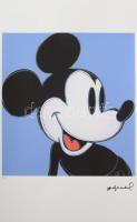 Andy Warhol (1928-1987): Mickey Mouse. Ofszet litográfia, papír, jelzett a nyomaton. Kézzel sorszámozott: 16/100, jelzett a nyomaton. Georges Israel editeur - Leo Castellli New York, szárazpecséttel, tanúsítvánnyal. Lapméret 39x59 cm / Ofset Lithography on paper, with certificate 36x36 cm, page size 39x57 cm