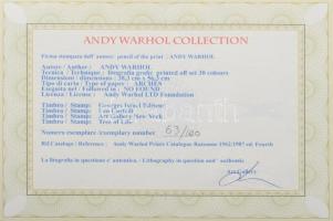 Andy Warhol (1928-1987): Campbell's soup. Ofszet litográfia, papír, jelzett a nyomaton. Kézzel ...