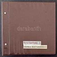 100 férőhelyes képeslap berakó album, laponként 4 hellyel, karton tartóban / postcard album with 100 places, with paper case