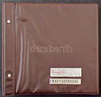 100 férőhelyes képeslap berakó album, laponként 4 hellyel, karton tartóban / postcard album with 100 places, with paper case