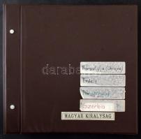 100 férőhelyes képeslap berakó album, laponként 4 hellyel, karton tartóban / postcard album with 100 places, with paper case