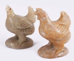 Kínai Jáde figurák. Kétféle figura (tyúk, nyúl), összesen 36 db, eredeti dobozában