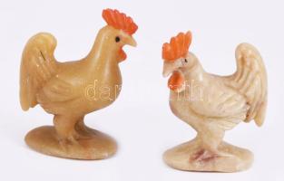 Kínai Jáde figurák. Kétféle figura (tyúk, nyúl), összesen 36 db, eredeti dobozában