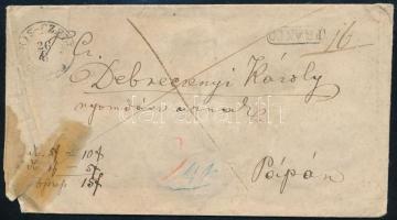 1845 Franco levél "KIS-CZELL" - Pápa