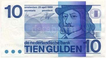 Hollandia 1968. 10G "2416177935" TF szép papír Netherlands 1968. 10 Gulden "2416177935" C:F fine paper Krause P#91b