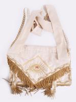 Szabadkőműves kék páholy mesteri kötény, megkímélt állapotban, kb. 43x34 cm // Freemason Blue Lodge Master's apron