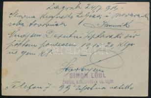 SHS 1919 Horvát nyelvű, felülnyomott díjjegyes levelezőlap, Bodor vizsgálójellel