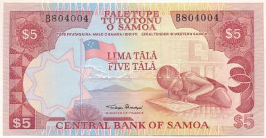 Szamoa DN(1985) 5T "B804004" T:UNC hullámos papír Samoa ND(1985) 5 Tala "B804004" C:UNC wavy paper Krause P#20
