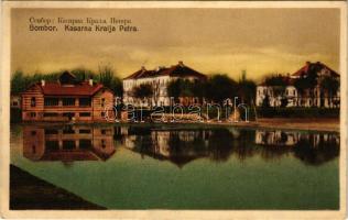 Zombor, Sombor; Kasarna Kralja Petra. Naklada Raugl / katonai kaszárnya, laktanya / military barracks (EK)