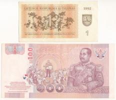Litvánia 1992. 1T + Thaiföld DN(2004-2005) 100B "IX. Rama" T:F, szép papír
Lithuania 1992...