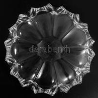 Háromrészes ólomkristály kínáló garnitúra, jelzés nélkül, hibátlan, d: 15-20 cm