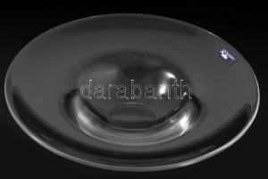 Leonardo design fúvott üveg kínáló, címkével és gravírozással jelezve, d: 28,5 cm