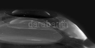 Leonardo design fúvott üveg kínáló, címkével és gravírozással jelezve, d: 28,5 cm