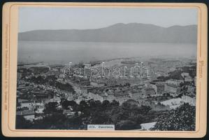 ca 1890 Fiume, Panorama Keményhátú kabinetfotó Stengel. 16x11 cm