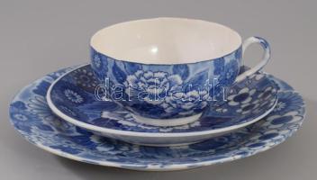 Kínai kobaltkék bazsarózsa mintás 5 személyes kávés készlet, jelzés nélkül, minimális kopással