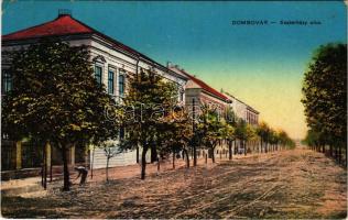 1923 Dombóvár, Eszterházy utca. Vasúti levelezőlapárusítás 8553. (EK)
