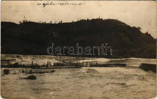 Lippa, Lipova; Maros folyó, árvíz. / Mures river, flood. photo (Rb)