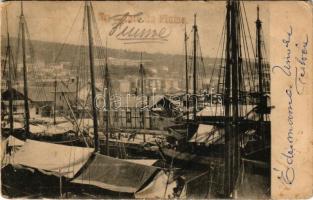Fiume, Rijeka; Kikötő, hajók. R. Mosinger (Zagreb) / port, ships (Rb)