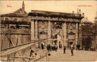 1912 Zadar, Zara; Porta Terraferma. E. de Schönfeld / városkapu / city gate + "HÁMOR BORSOD VM. POSTAI ÜGYN." (Rb)