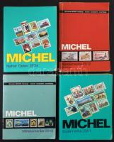 4 db MICHEL katalógus, benne Észak-Amerika 2012, Közép-Amerika 2010, Dél-Amerika 2001 és Közel-Kelet 2004