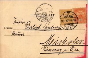 1902 Bánhida (Tatabánya), Turul szobor. Freisinger Mór kiadása - tévesen "Komárom" / Komár...