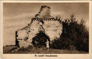 Aszófő, templomrom (képeslapfüzetből / from postcard booklet) (EK)