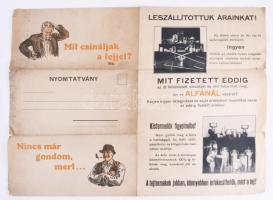 ca 1930 Alfa Separator reklámos országtérkép. szélén kis szakadásokkal 74x52 cm