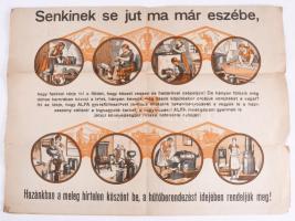 ca 1930 Alfa Separator reklámos országtérkép. szélén kis szakadásokkal 74x52 cm