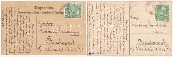 2 db RÉGI képeslap: hölgyek hercegovinai viseletben / 2 pre-1945 folklore postcards: women in Herzeg...