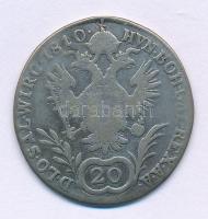 Ausztria 1810A 20kr Ag "I. Ferenc" T:VF,F Austria 1810A 20 Kreuzer Ag "Franz I" C:VF,F Krause KM#2141