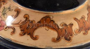 cca 1880-1900 Ditmar Wien petróleumlámpa, réz szerelékes fajansz, jelzés nélkül, jó állapotban, m: 2...