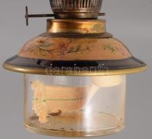 cca 1880-1900 Ditmar Wien petróleumlámpa, réz szerelékes fajansz, jelzés nélkül, jó állapotban, m: 2...