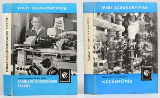 Ipari Szakkönyvtár sorozat 2 kötete: Nádas László - Korényi János: Kazánfűtés.; Lukovits László - Tündik István: Forgácsolószerszámok élezése. Bp., 1974-1975, Műszaki Könyvkiadó. Kiadói kartonált papírkötés.