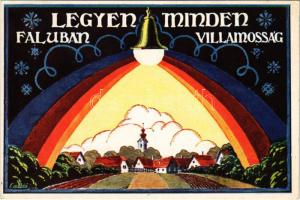 Legyen minden faluban villamosság! Faluszövetség kiadása 2. sz.; Agrolux propganda lap / Hungarian electricity propaganda card s: László (EK)