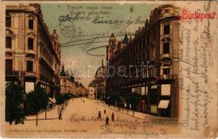 1903 Budapest V. Kossuth Lajos utca, üzletek. Erdélyi cs. és kir. udvari fényképész felvételei után (szakadás / tear)
