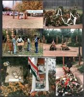 cca 1990 Az Új köztemető 301-es parcellája az 1956-os forradalom mártírjainak sírjaival, köztük Mansfeld Péter és Nagy Imre sírja fotóival, 7 db színes fotó, 9x13 cm