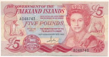Falkland-szigetek 1983. 5P "A048743" T:F Falkland Islands 1983. 5 Pounds "A048743" C:F Krause P#12