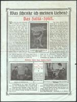 1900 Salta játék ( kétjátékos absztrakt stratégiai társasjáték, amelyet Konrad Heinrich Büttgenbach talált fel 1899-ben ) népszerűsítő képes nyomtatvány. / 1900 Salta game (a two-player abstract strategy board game invented by Konrad Heinrich Büttgenbach in 1899) promotional illustrated print.